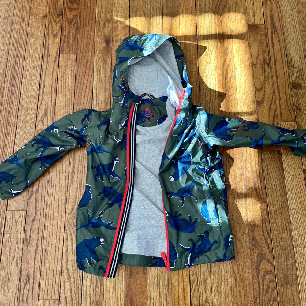 Joules Kids Dinosaur Raincoat - Green